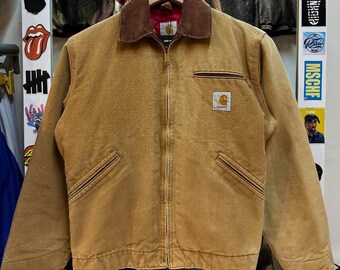 Carhartt Detroit Jacket Coat Vintage Duck Workwear Collared Full