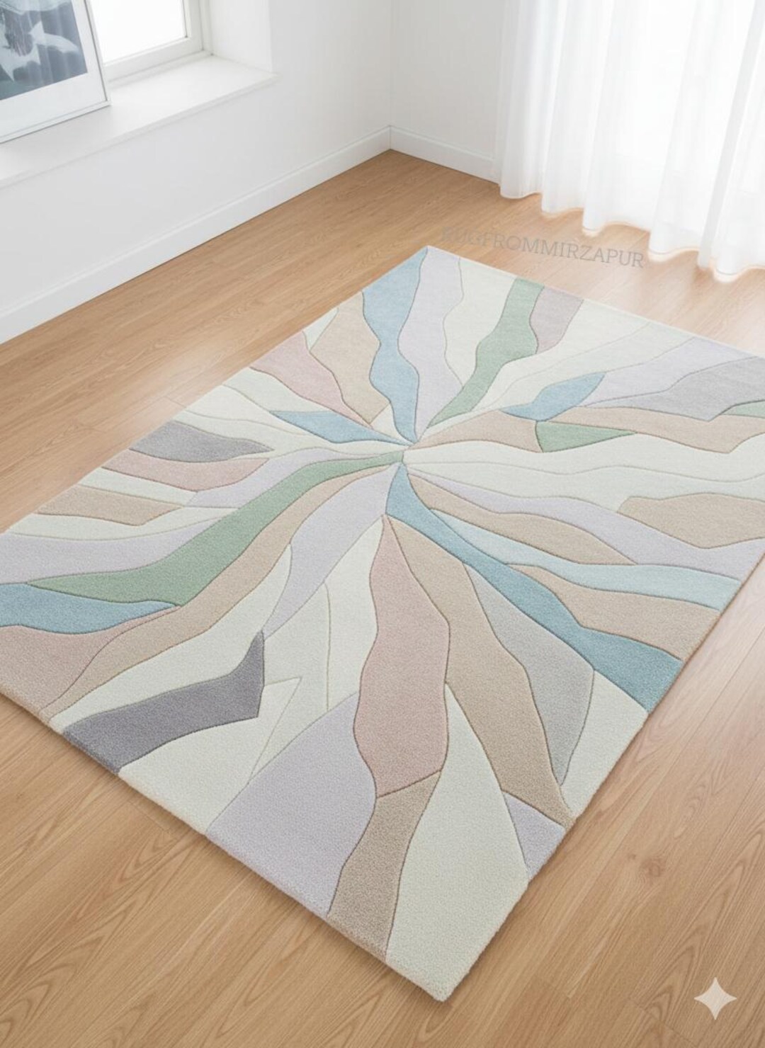 Pastel Rug Modern Hand Tufted Abstract Pastel Rug – Modern Area Carpet - Etsy