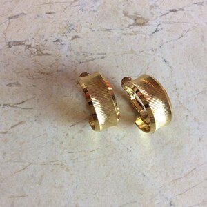 Gold Crown Trifari Hoop Earrings image 5