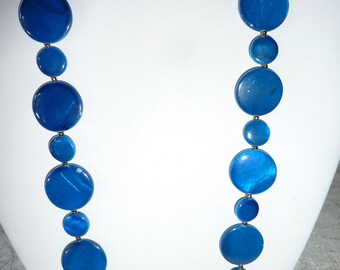 Vintage Blue Glass Necklace