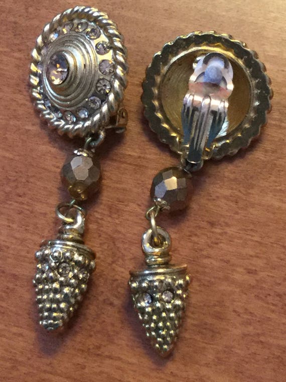 Claire Deve vintage rhinestone earrings - image 3