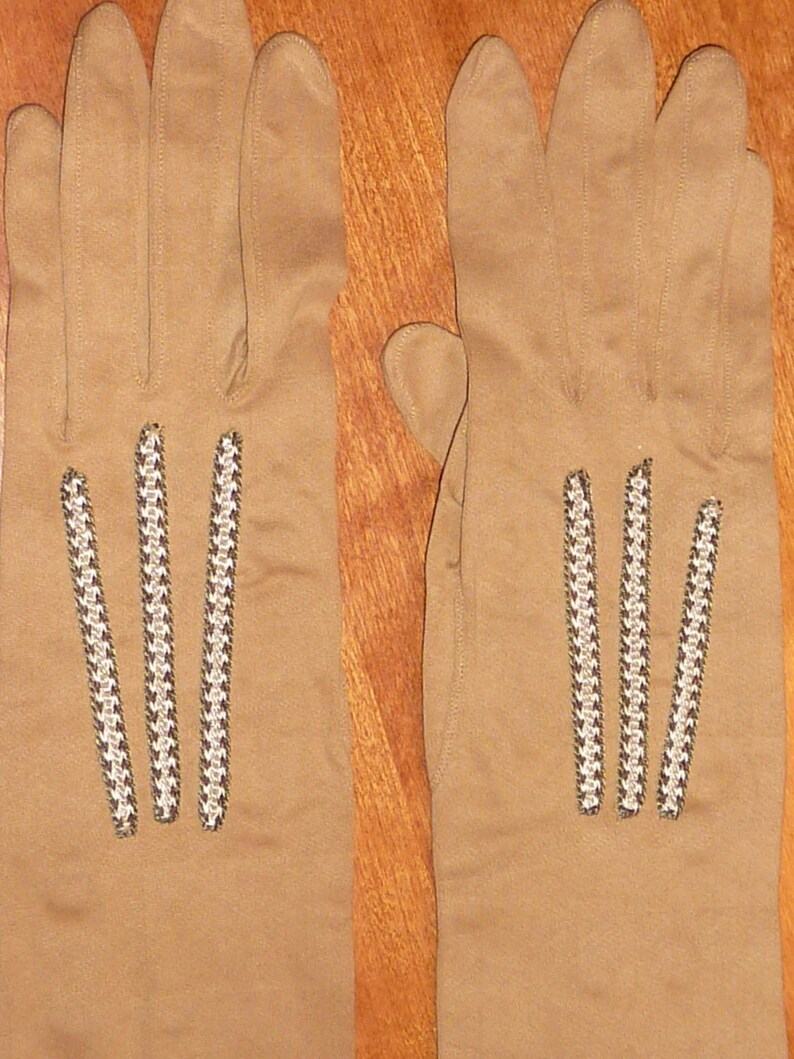 Vintage Long Dress Gloves Chamoisette Kayser Light Brown Etsy