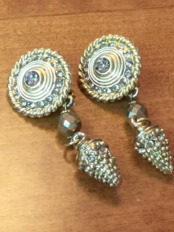 Claire Deve vintage rhinestone earrings - image 1