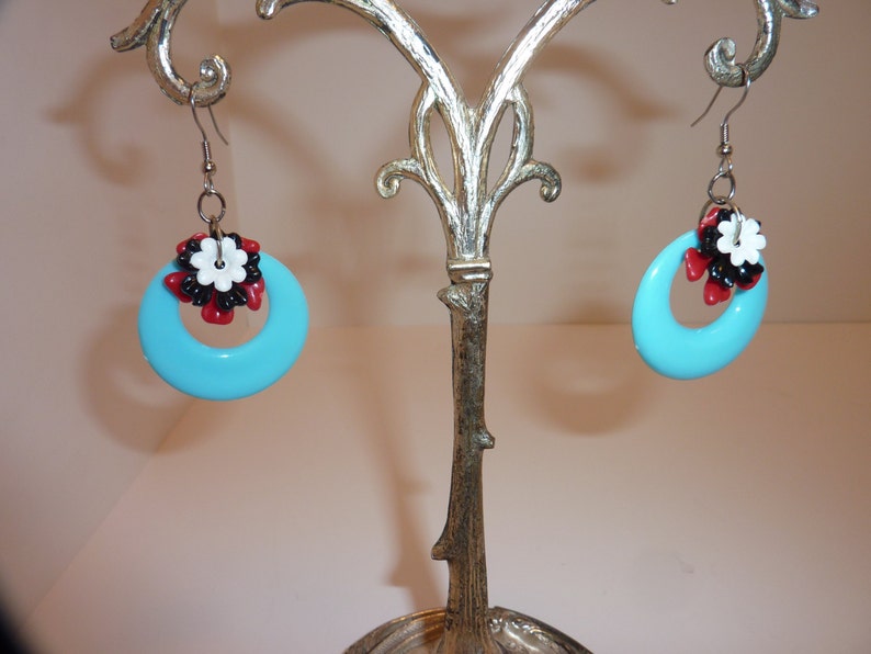 Vintage Fun Multi Colored Plastic Earrings 1960s Etsy