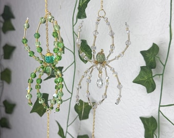 Whimsical Crystal Spider Suncatcher