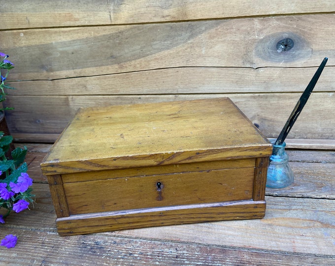 Antique Wooden Writing Box Antique Letter Box Wooden Etsy