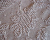 Vintage Twin Size Bates Queen Elizabeth White on White Bedspread Made in Maine 1950's
