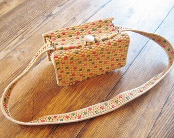 Vintage 1940's Wood Bead Handbag Purse Henry Pollak Hiros Occupied Japan