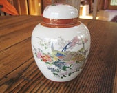 Satsuma 5 quot Ginger Jar w Lid Peacocks Flowers Arnart Imports 1979