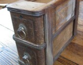 Double Oak Drawer in Frame from White Treadle Sewing Machine Cabinet Left Side Original Finish