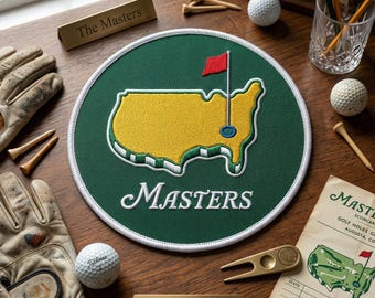 Masters Golf Tournament Embroidered Patch, USA Map Golf Course Embroidered Patch, Commemorative Golfer Sports Art Decal