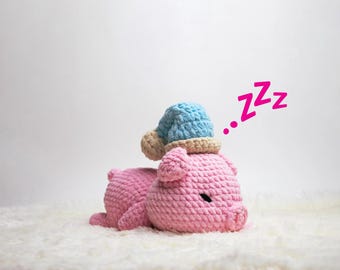 VARKENSHAAKPATROON, haakpatroon big, schattige knuffel, haakpatroon dier, varken krullend amigurumi, knuffelpatroon
