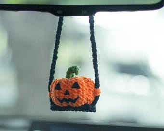 Pumpkin On Swing-haakpatroon, pompoen-haakpatroon, Halloween-haakpatronen, gehaakt pompoenpatroon | Digitaal pdf-bestand