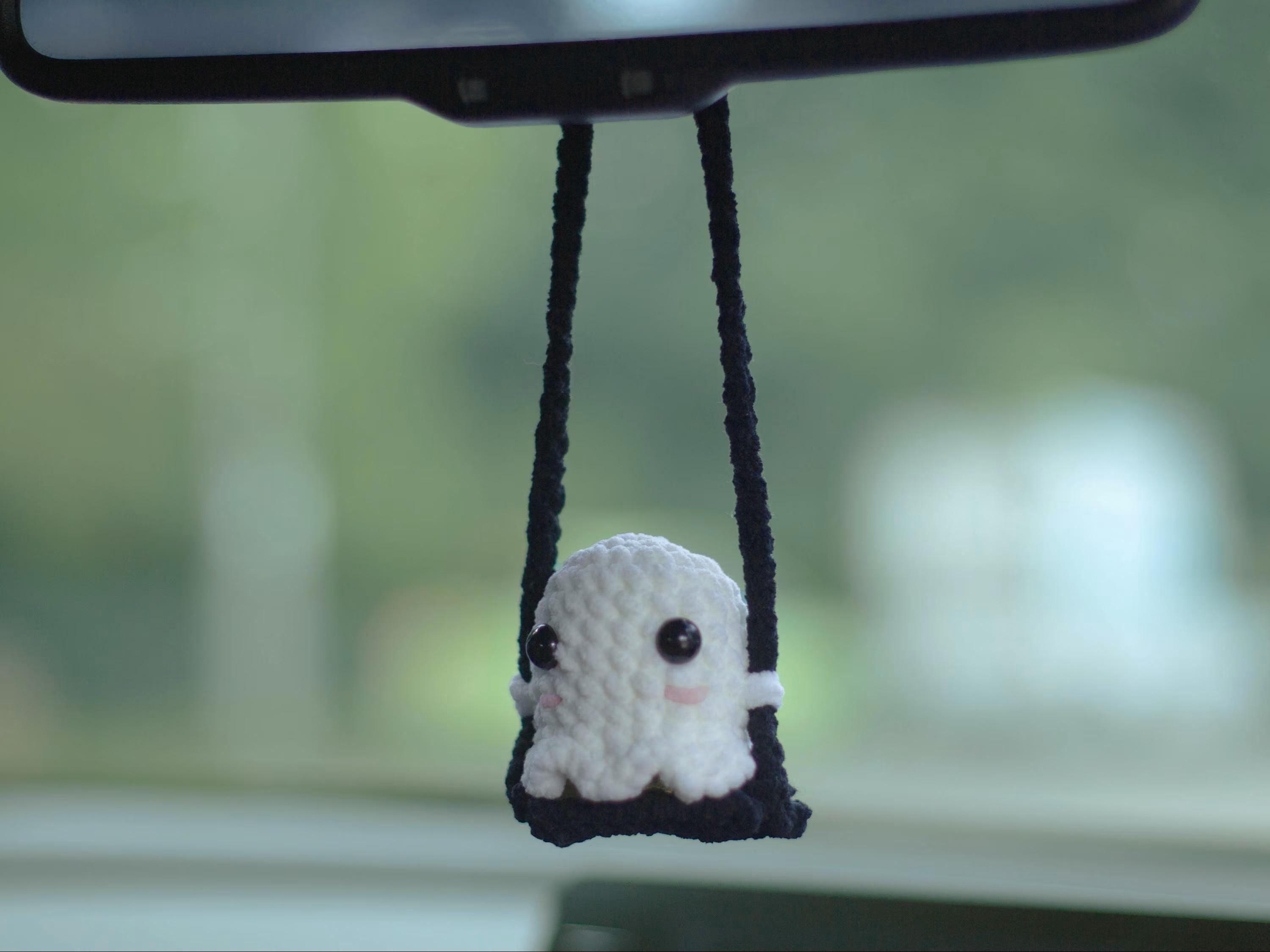 39 Ghost Crochet Patterns for Halloween: Spooky-Cute Amigurumi, Keychains, Bags, and Decor 30 Ghost Sit On Swing Crochet