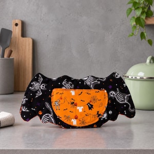 Modello per presina a forma di pipistrello, modello per guanto da forno a forma di pipistrello per Halloween, PDF per cucito di Halloween, modello per guanto da forno a forma di animale, modello di cucito stampabile