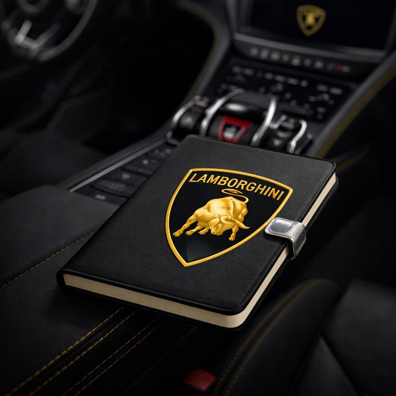Car Rear Notebook Cover Luxury Lamborghini Car Notebook – Premium Leather Vehicle Journal ...