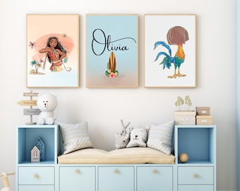Custom Moana Nursery Decor, Kids Wall Art Prints (Digital Download)