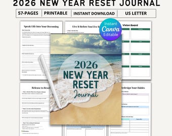 2026 New Year Reset Journal, Life Reset Journal, Self Reflection Workbook, Personal Growth Journal, Life Reset Workbook, Instant Download