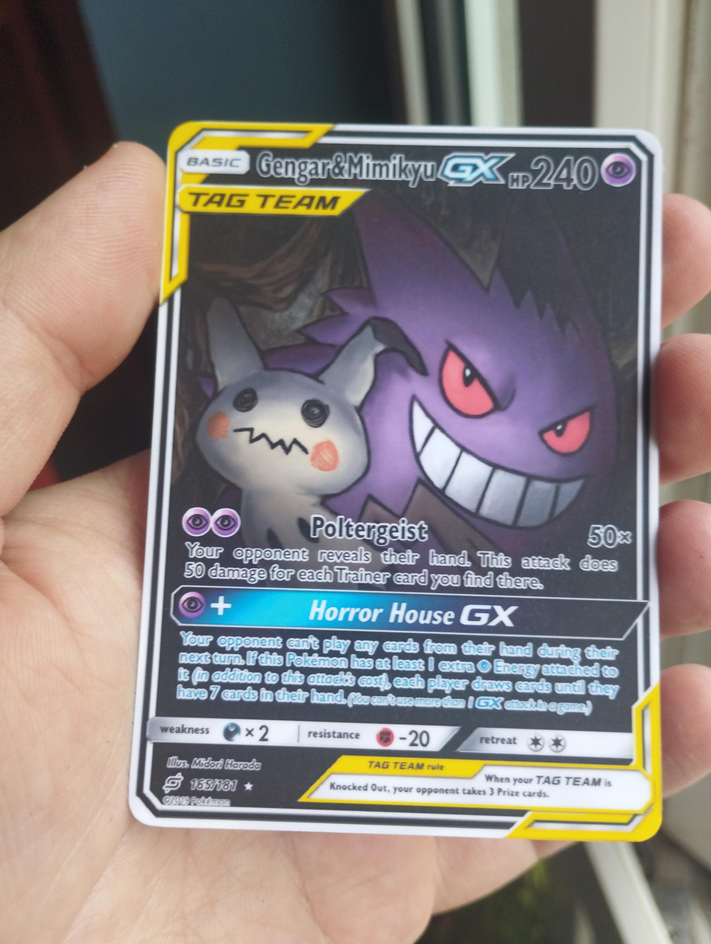 gengar and mimikyu pokemon card Gengar Mimikyu GX Alternate Art Custom Pokemon Graded Display Case