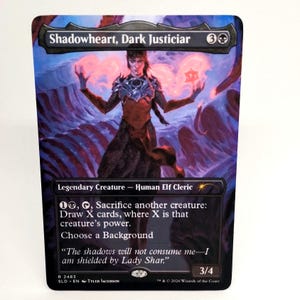 Carta proxy del Giustiziere Oscuro Cuore d'Ombra / Illustrazione di Baldur's Gate / Carta di Magic: The Gathering creata dai fan / Espositore da collezione