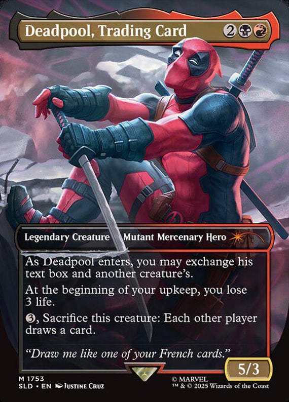 Deadpool, Trading Card Proxy Card | Marvel MTG | Fan Made Magic