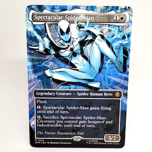 Espectacular carta proxy de Spider-Man / Arte de Marvel Spider-Man / Carta de Magic: The Gathering hecha por fans / Exhibidor de coleccionista