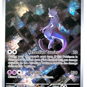 Tarjeta proxy de Mewtwo / Promociones de Scarlet y Violeta Arte de Mewtwo / Tarjeta de TCG Pokémon hecha por fans / Exhibición de colección