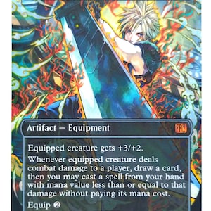 Buster Sword Proxy Card | Final Fantasy Legendary Weapon Art | Fan Made Magic: The Gathering Card | Collector Display