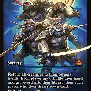 Turtles in Time Proxy Card | Teenage Mutant Ninja Turtles Showcase | Fan Made Magic: The Gathering Card | Collector Display