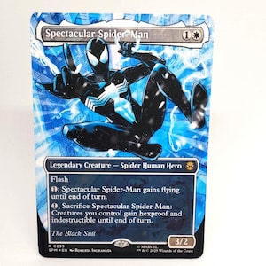 Espectacular carta proxy de Spider-Man / Arte de Marvel Spider-Man / Carta de Magic: The Gathering hecha por fans / Exhibidor de coleccionista