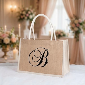 Custom Monogram Letter Bag,Personalized Name Tote, Bridesmaid Gift