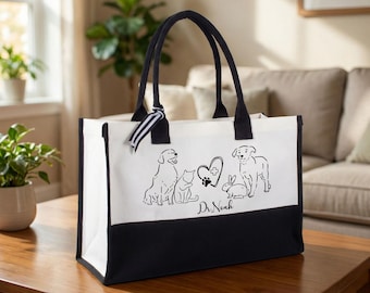 Veterinarian Doctor Canvas Tote Bag, Vet Student Gift Bags, Pet Lover Gift Accessory