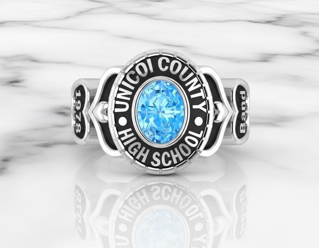 Unicoi County High School Class Ring, Custom Silver Graduation Ring ...
