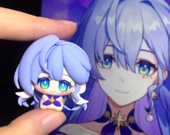 Custom Chibi Clay Figure, Anime Character Sculpture, Handcrafted Polymer Clay Art