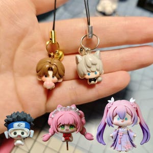 Aangepaste chibi-kleifiguren, anime-personagesculpturen, handgemaakte polymeerkleikunst