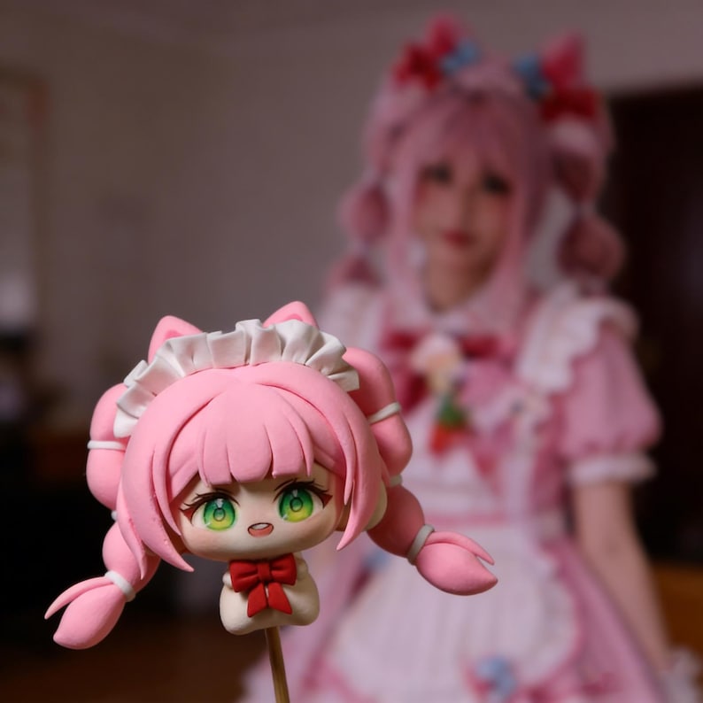 Custom Chibi Clay Figures, Anime Character Sculptures, Handcrafted Polymer Clay Art image 3