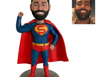Personalized Superhero Bobblehead, Custom Hero Gift