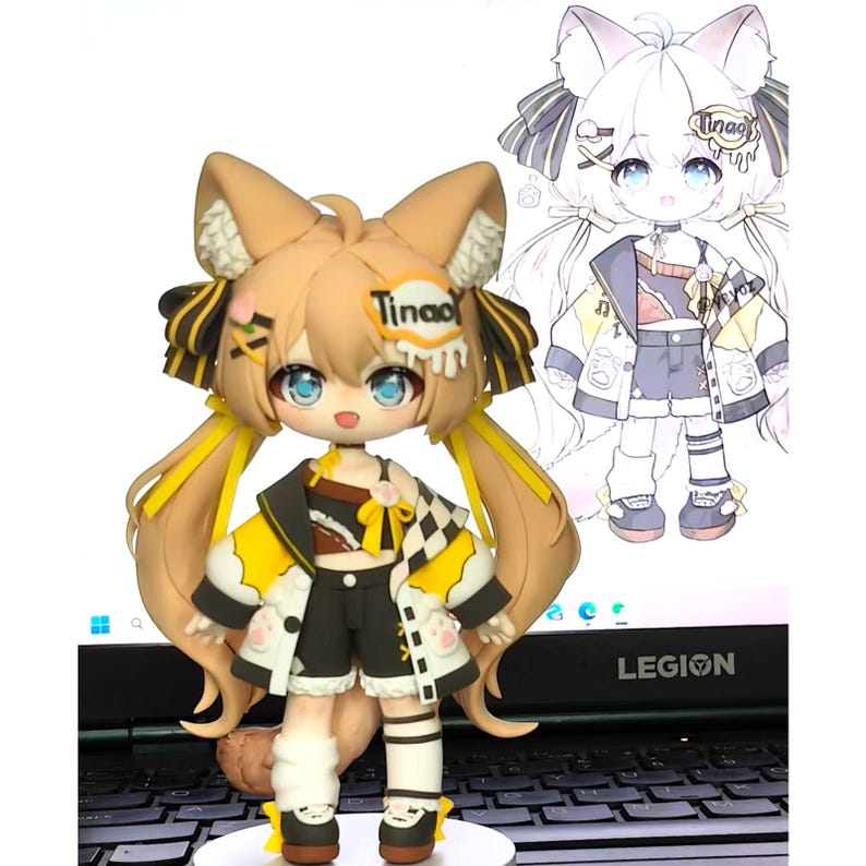 Custom Chibi Clay Figures, Anime Character Sculptures, Handcrafted Polymer Clay Art image 8