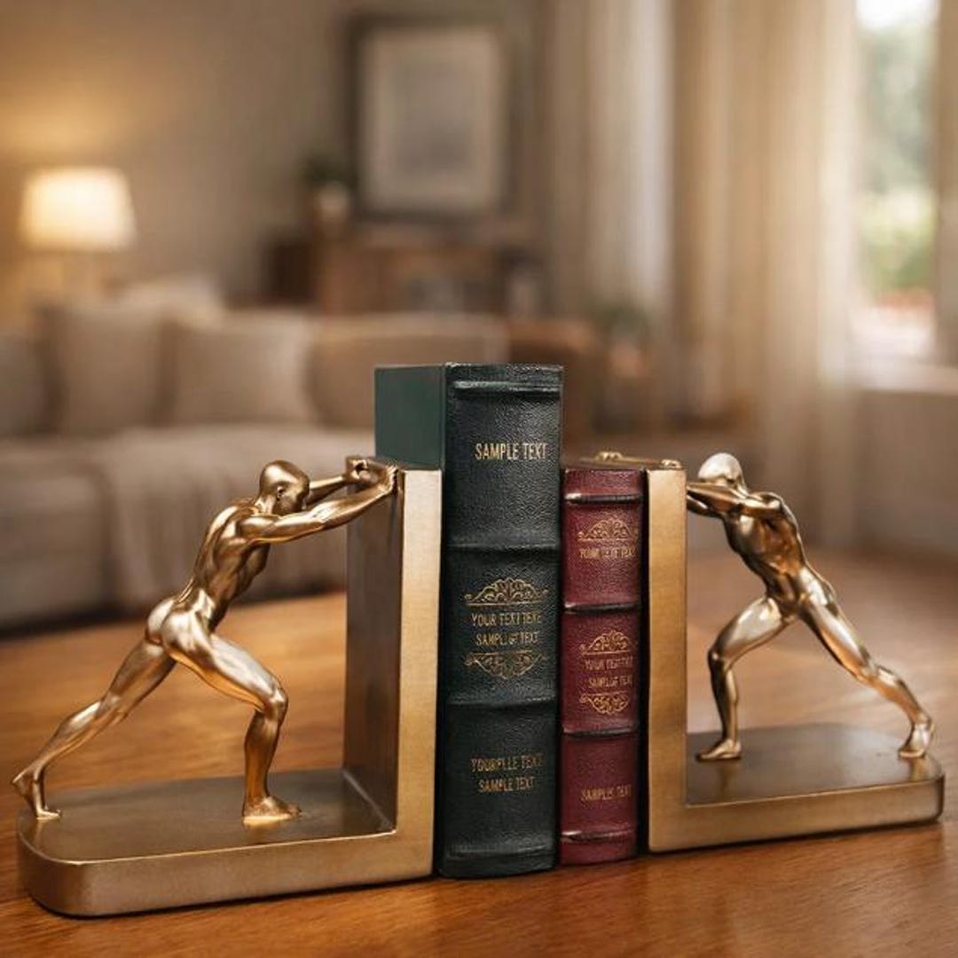 Gold Resin Man Bookends, Modern Office Decor (set of 2) - Etsy
