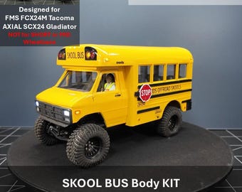 SKOOL Bus Body for AXIAL SCX24 & FMS FCX24M | 3D Printed Custom Parts  | 18+ For Adults