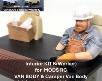 Interior Kit B(Worker) for Mods RC Van Body | 3D Printed Parts | 18+ For Adults
