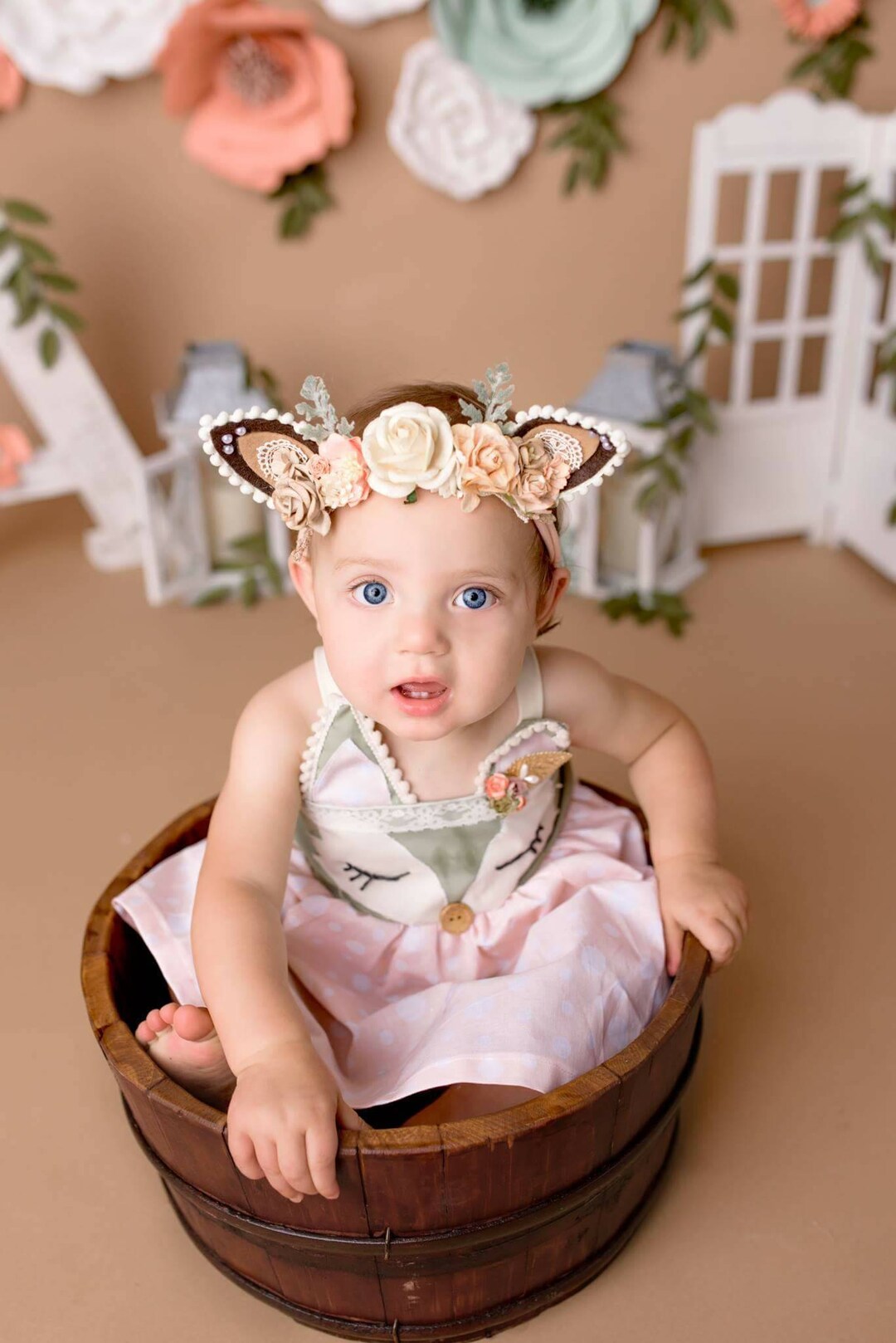 Vestito Primo Compleanno Baby Girl - Set Pagliaccetto E Gonna Tutu Con Fiocco