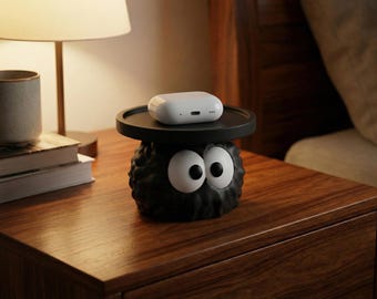 Suporte/Bandeja para AirPods do Ghibli Soot | Organizador de Mesa de Anime