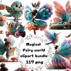 Magical Fairy Clipart Bundle, Whimsical Fantasy Elements, Pastel PNG Illustrations (Digital Download)