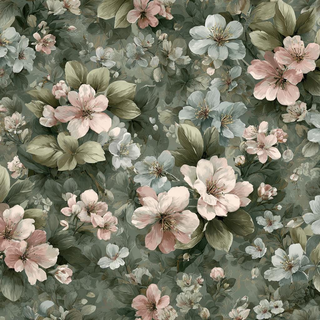 Vintage Floral Digital Paper Pack – Shabby Chic 12x12 Backgrounds ...