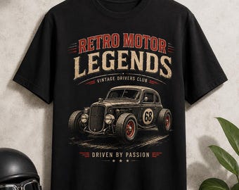 RETRO MOTOR LEGENDS™ – Vintage Hot Rod Graphic Tee