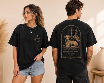 Behold The Lamb of God™ – Vintage Christian Oversized Graphic Tee