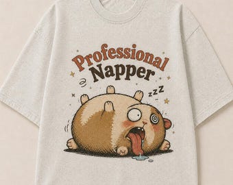 Professional Napper™ – Vintage Sleepy Hamster Graphic T-Shirt