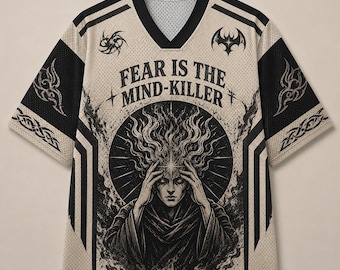 Fear Is the Mind-Killer Jersey Tee – Dark Gothic Motivational Graphic Shirt