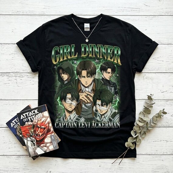 Vintage 90s Anime Graphic Shirt, Captain Levi Ackerman Tee
